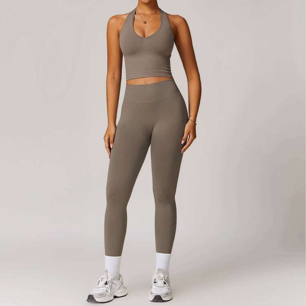 2Pcs Seamless Clothes Athletic Wear Yoga Suits For Women Fiess Set Tracksuits Sports Bra Gym Leggings Sportswear