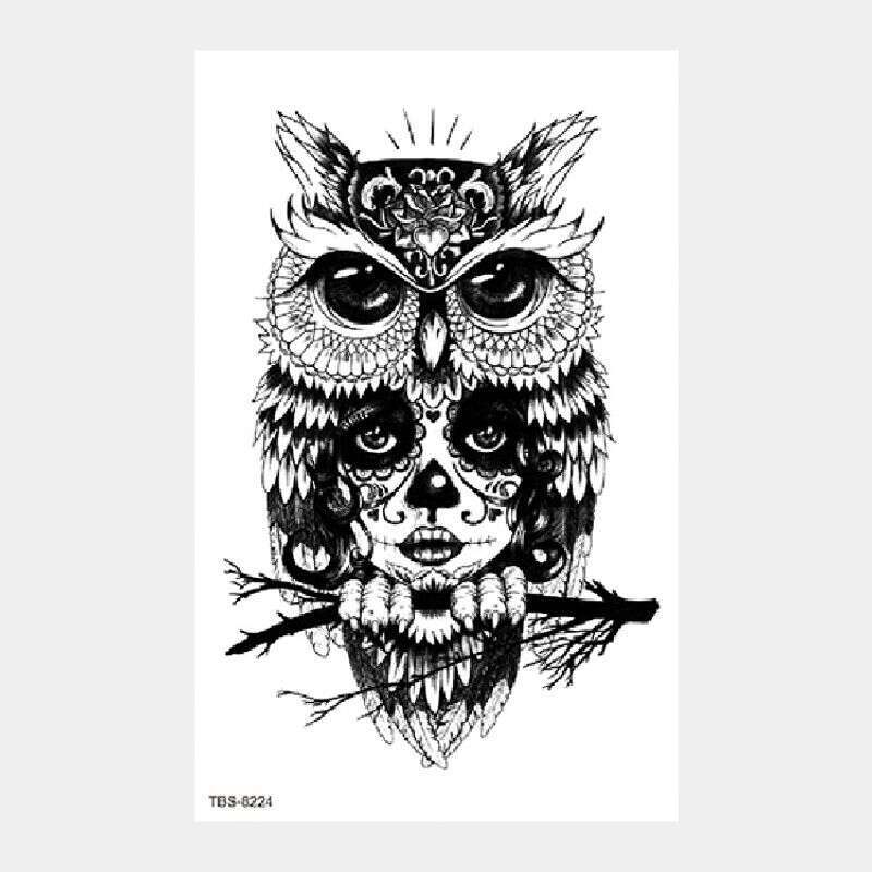 Black Animal Mandala Flower Disposable Tattoo Sticker TBS Series