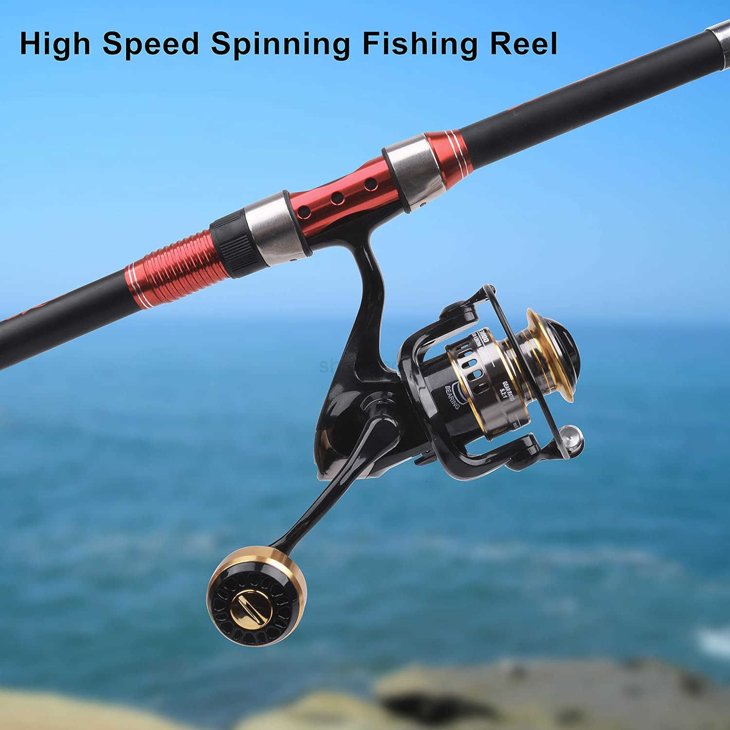 Spinning Fishing Reel High Speed Spinning Reel with 521 Gear Ratio 2230 LB Powerful Drag System 91BB Lightweight Smooth Fishing Reels Freshwater Saltw
