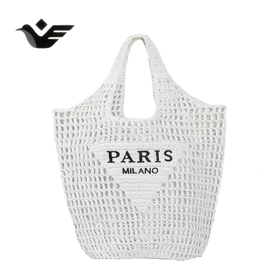 Feiyan Free Shipping New Designer Bag Luxury Shopping Bag Pure Handmade Woven Bag Vintage Trendy Large Capacity Hollow Handbag Versatile Mesh Bag For 