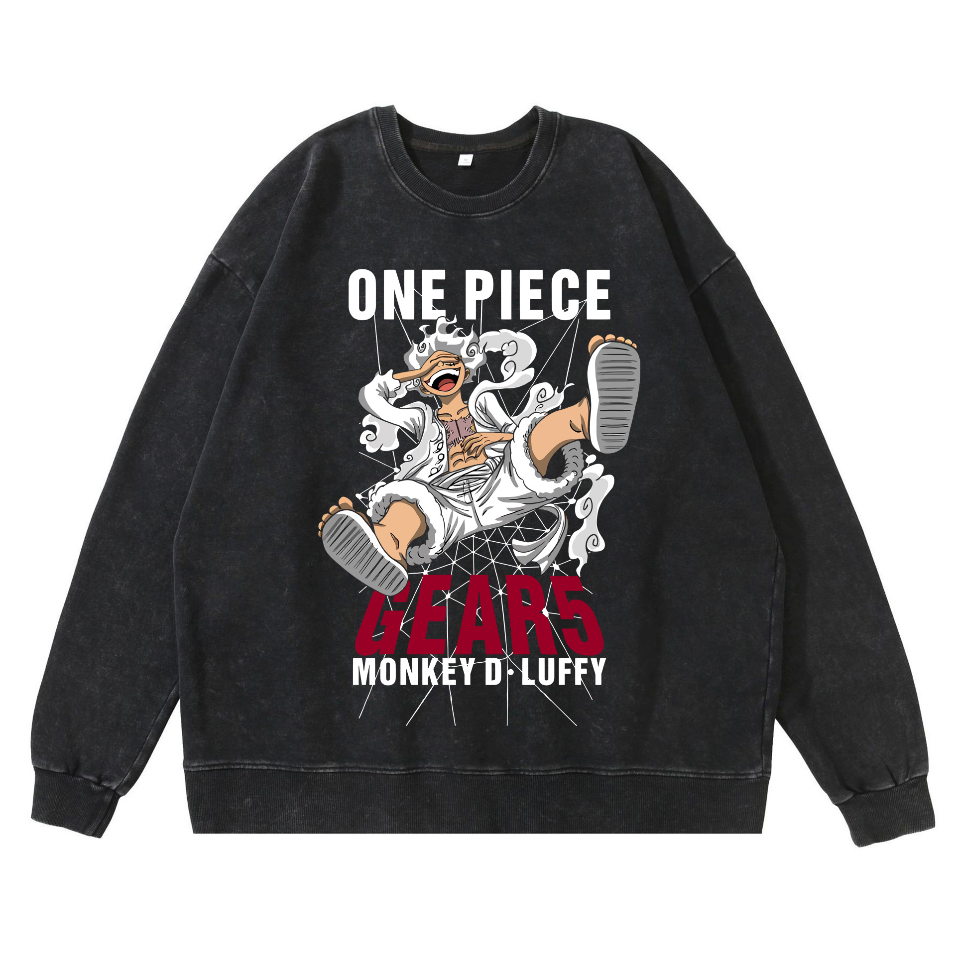 360g Heavyweight Washed Vintage Hoodie Street Hip-Hop Anime American Style Luffy and Zoro Cotton Fall Hoodie - TT8257