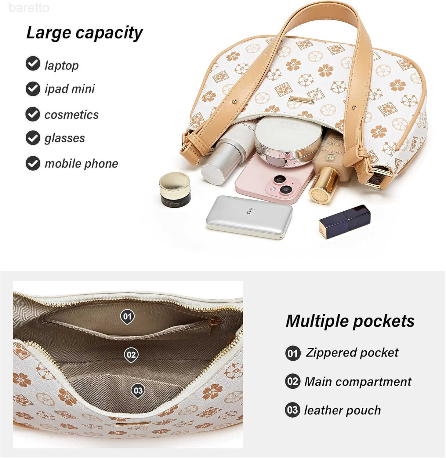 Tote Bags for Women Leather Tote Purse Crossbody Bags with Pockets Top Handle Shoulder Handbags Satchel Bags for Travel Work M250903