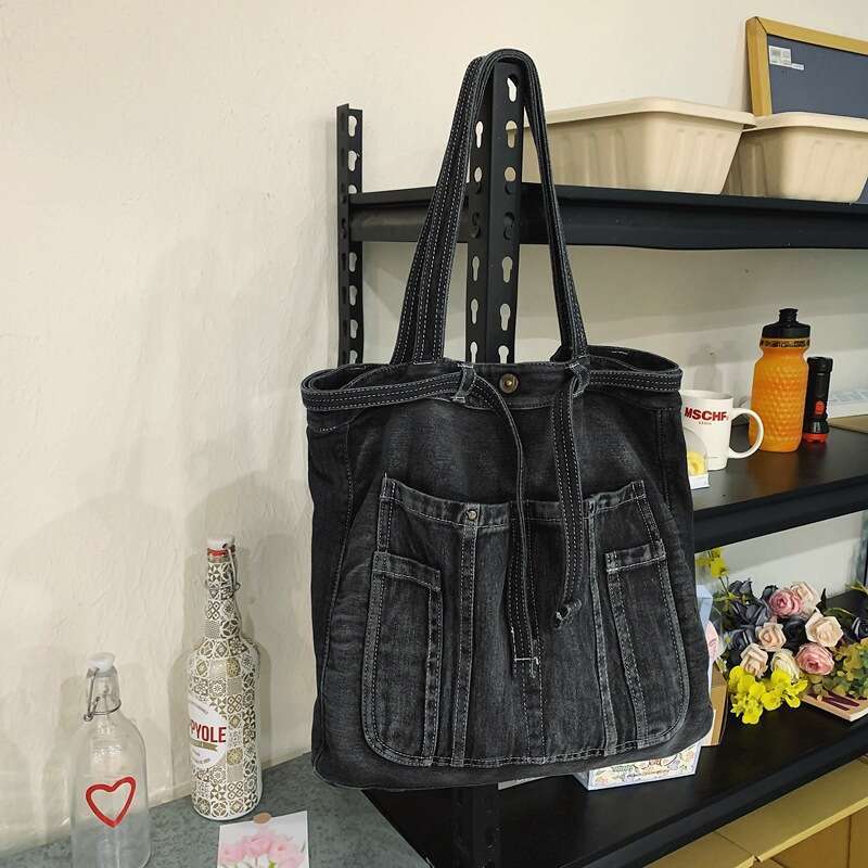 Denim Canvas Large Capacity Tote 2025 New Fashion Shoulder Crossbody Women's Commuter Bag