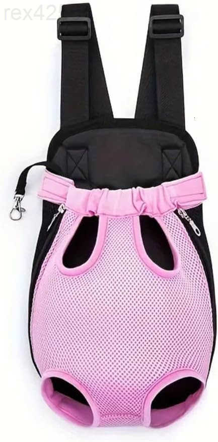 Pet Dog Carrier Backpack Portable Breathable Mesh Chest Carrier Polyester Woven Double Shoulder Pet Bag for Outdoor Adventures Black SmallW250904