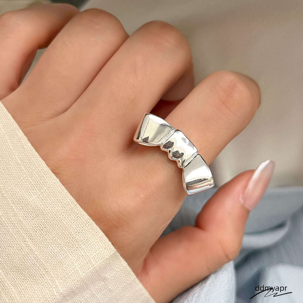 Collections Korean Style INS Wind Niche Design Bowknot Minimalist Fashion Versatile Ddmyday High End Brass Ring For Women Ddmyday