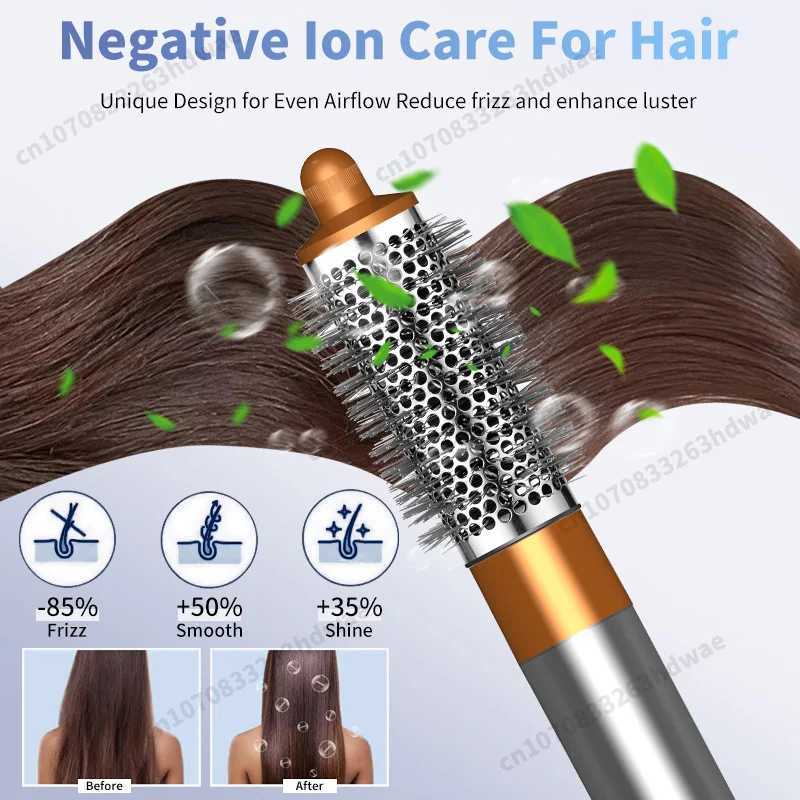 6 in 1 Hair Styler Auto Curling Dryer Wrap HotCold Air Dryer 1300W Hair Straightener Curling Barrel Brush Salon Hair Dryer GiftW250904