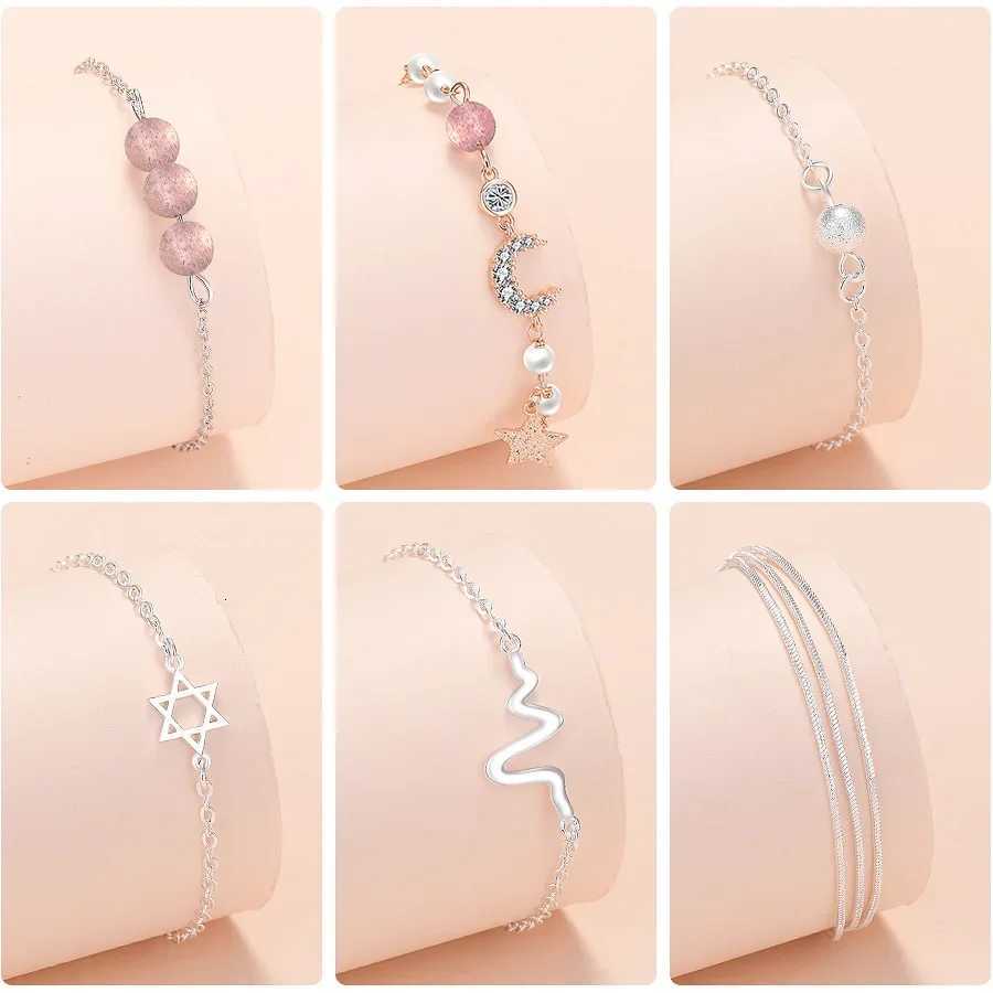 SAIYE 925 Sterling Silver Women Heart Star Chain Bracelet For Women Luxury Jewelry Jewellery Gifts ChristmasXJ250904