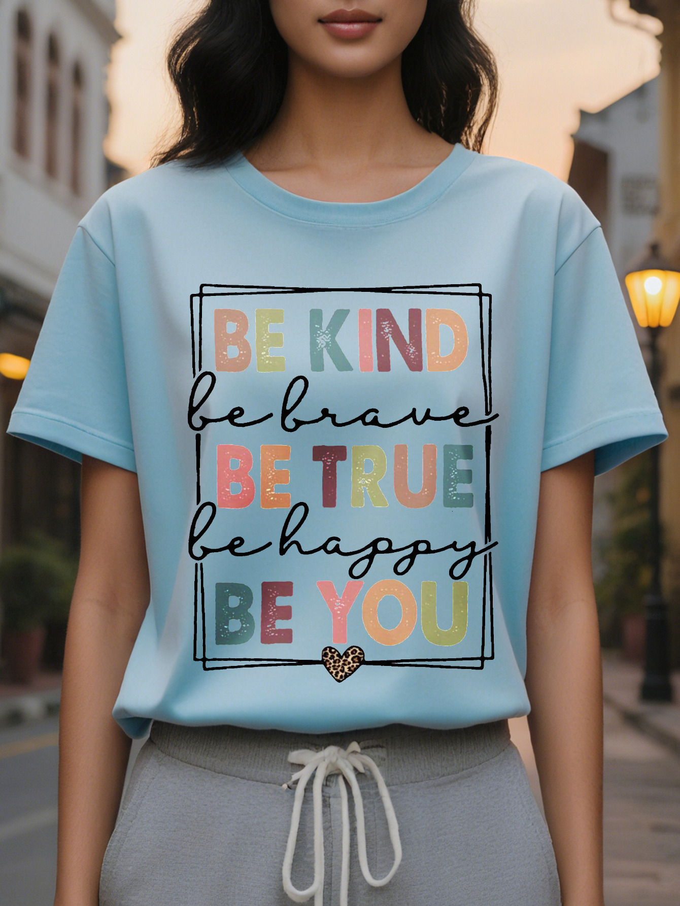 Women s White Be Kind T-Shirt Energy Positive Information Top Soft Daily Casual Shirt Choice of Self Love