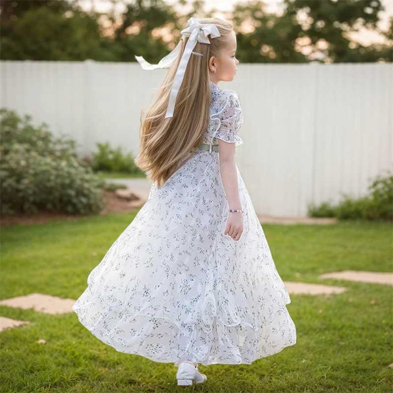 Girls Long Dress Summer New Type Casual Party Style Printed Pattern Chiffon Cute and Elegant Long Dress Clothing Z250904