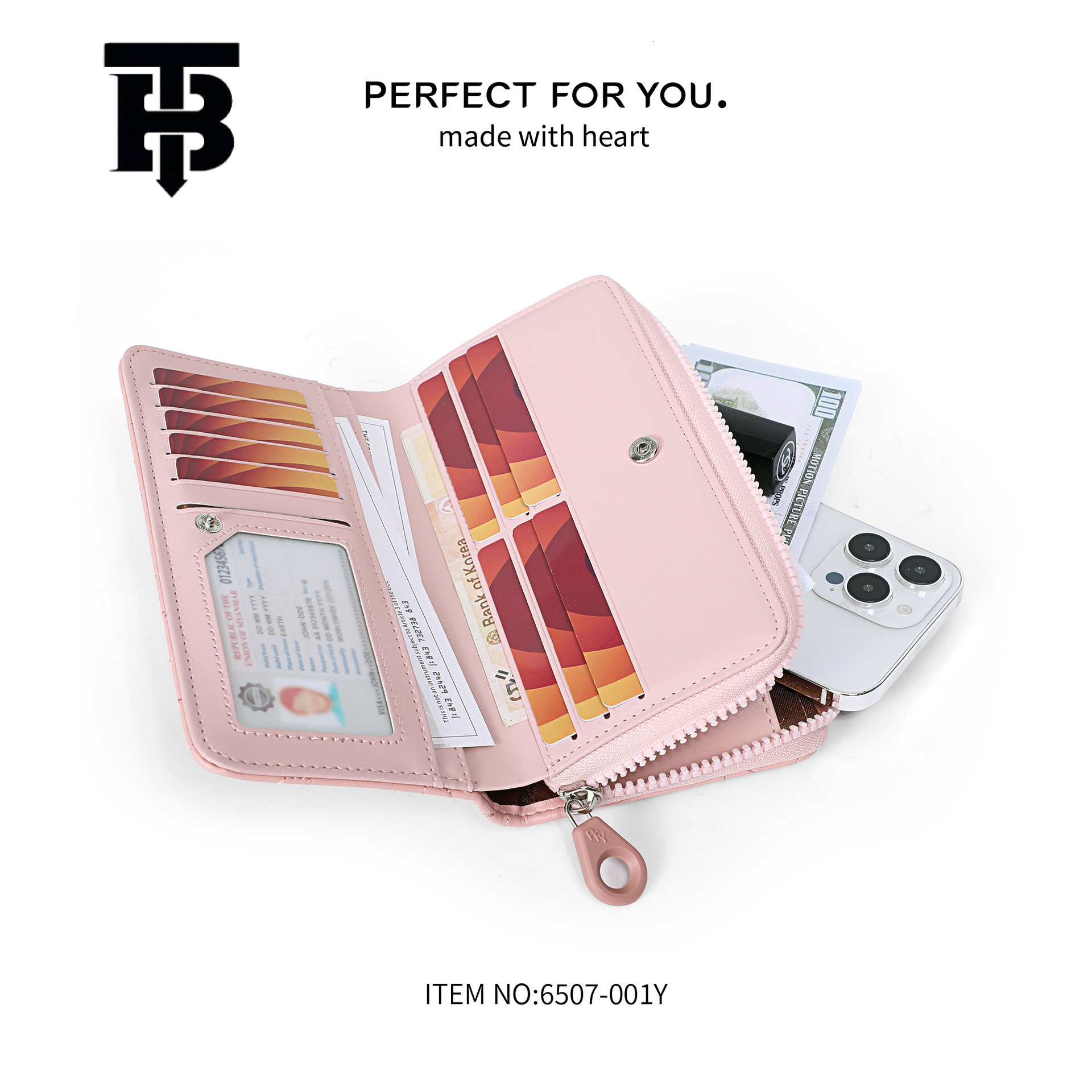 TB Designer s bag BHULAMTE Cross-Border Direct Supply Fashion New Wave Wallet Large Capacity Zipper Clutch PU Wallet Women's Long Wallet