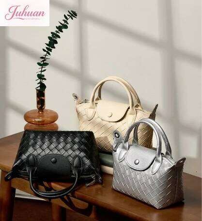 Hot Selling Niche Design Leather Trendy Lady New Cowhide Woven Women's Dumpling Mobile Phone Bags Portable Messenger Bag Girl Designer Bags