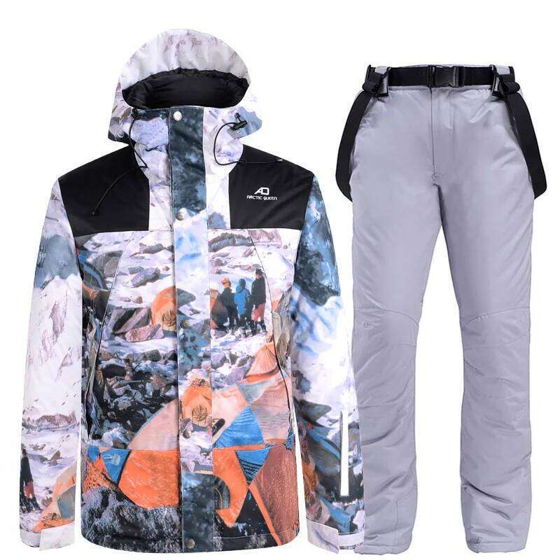 New Thick Warm Men Women Ski Suit Winter Windproof Waterproof Skiing And Snowboarding Suits Jacket Pants Set Snow Costumes