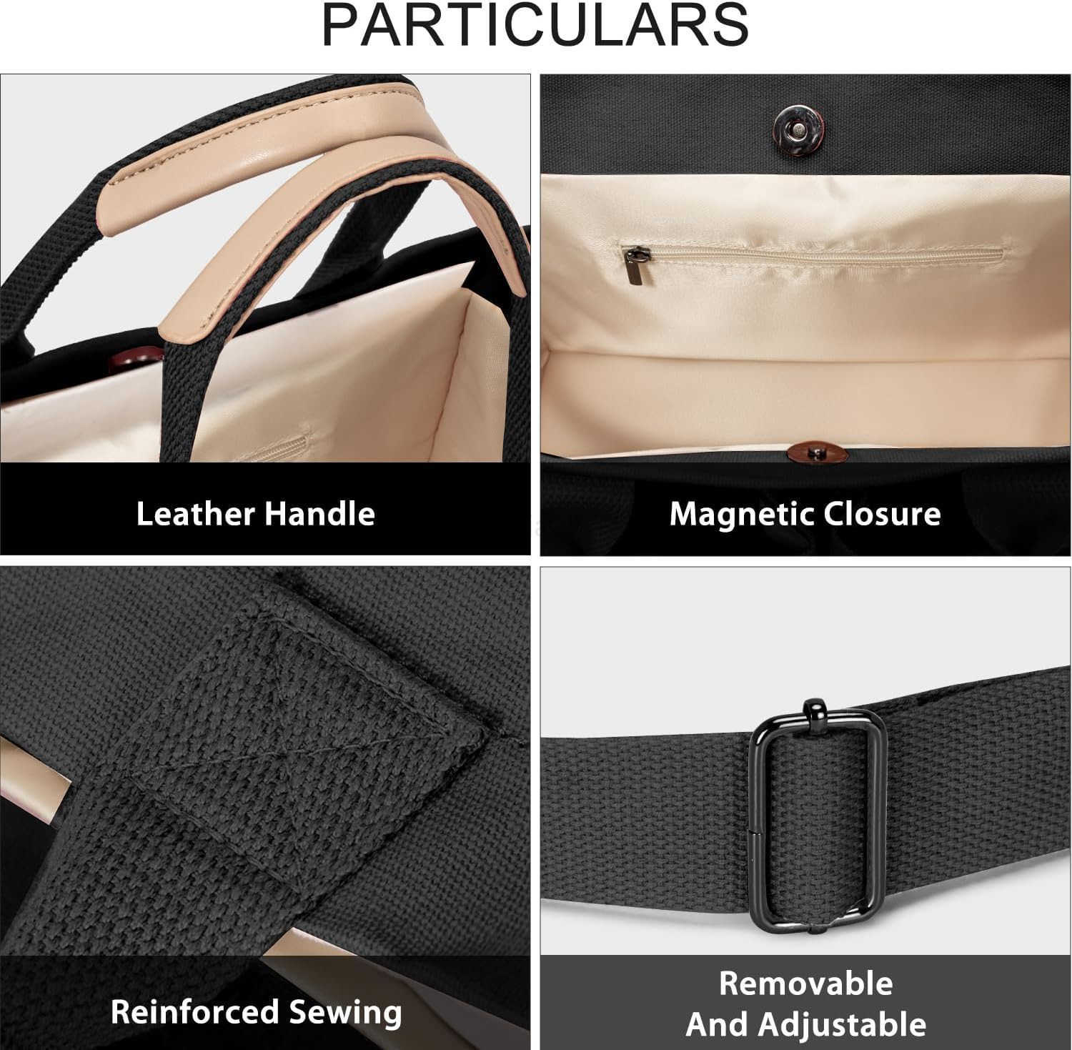 Tote Bags for Women Canvas Tote Purse Crossbody with Pockets Top Handle Shoulder Satchel Bag for WomenW250904