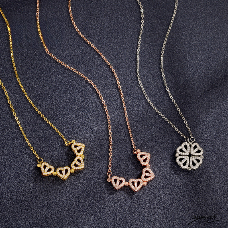 2025 New Designer Heart Necklace, Sexy Lady's Light Casual Beach Lucky Clover Collarbone Chain Outdoor Ddmyday Jewelry Necklace Ddmyday