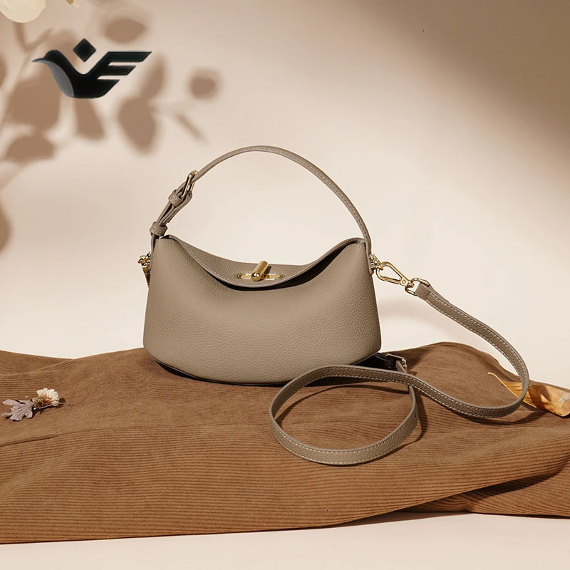 Feiyan Free Shipping New Designer Bag Luxury Shopping Bag Lightweight Casual Single Shoulder Bag Genuine Leather Fashion Simple Women's Crossbody