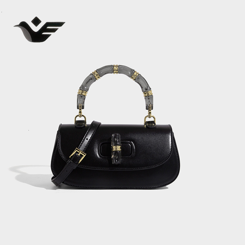 Feiyan Free Shipping New Designer Bag Luxury Shopping Bag Crystal Bamboo Knot Bag Versatile Saddle Bag 2025 New Women's Bag High-end Simple Trend