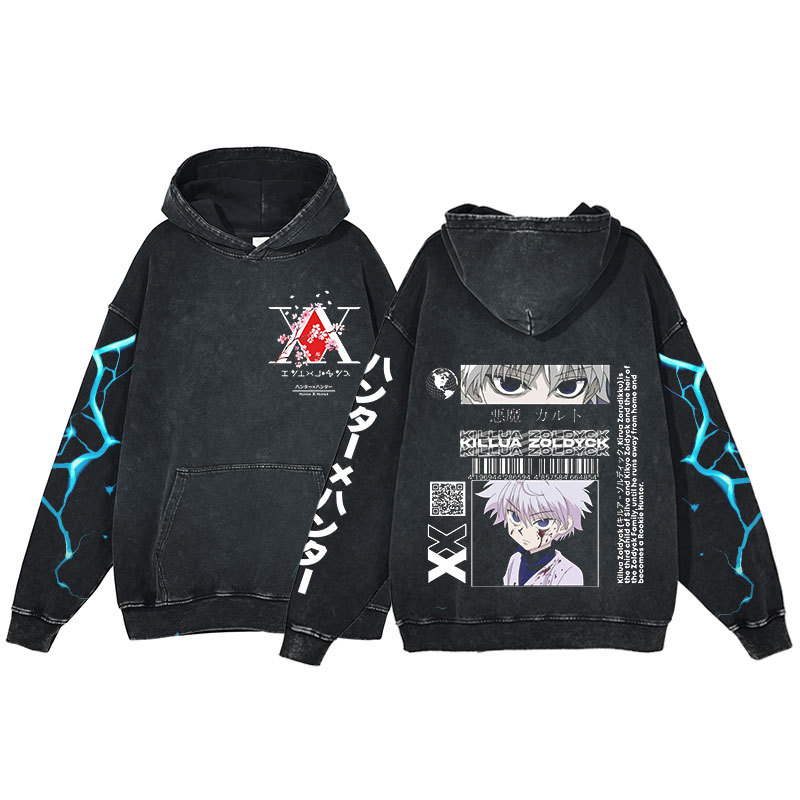 Hunter X Hunter Anime Fall/Winter New Arrival Hoodie Printed Harajuku Washed Hooded Sweatshirt - VT2747