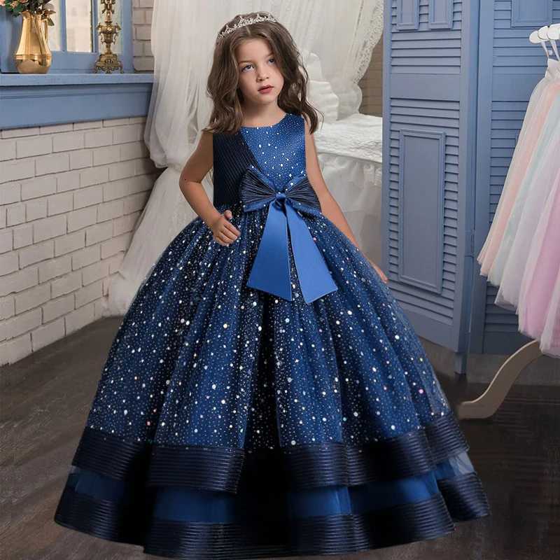 Childrens Gauze Lace Birthday Party Dinner Ball Big Butterfly Dress New Christmas Party Princess Long Dress Childrens Dress Z250904