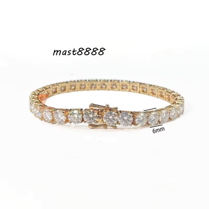 Wholesale Tennis Bracelets Gold Plated 18k Gold Women Tennis Chain Bracelet VVS Moissanite Diamond 925 Sterling Silver Bracelets