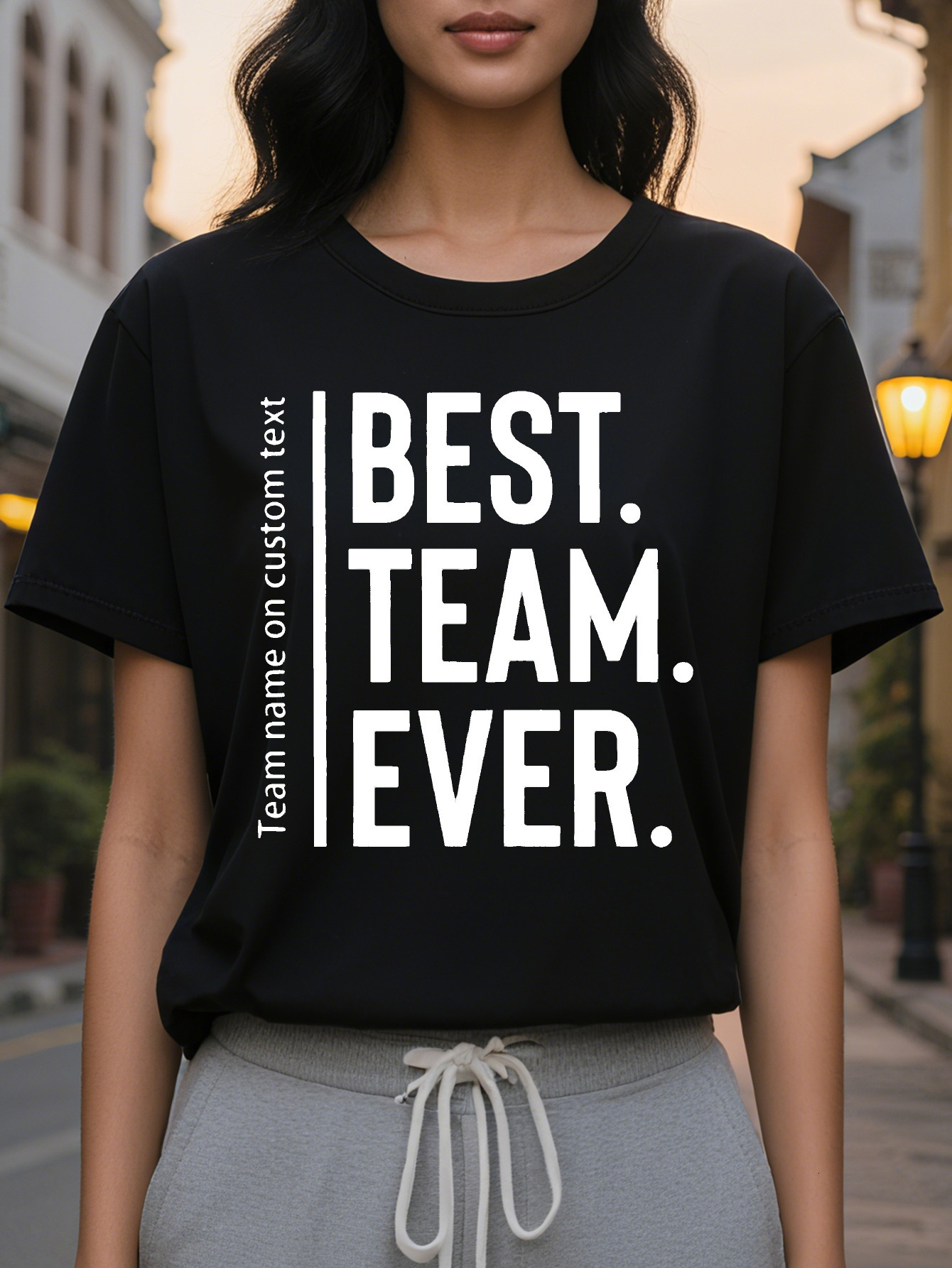 Custom Best Team Graphic T Shirt Personalized Name Casual Round Neck Short Sleeve Summer Style Spirit Clothing