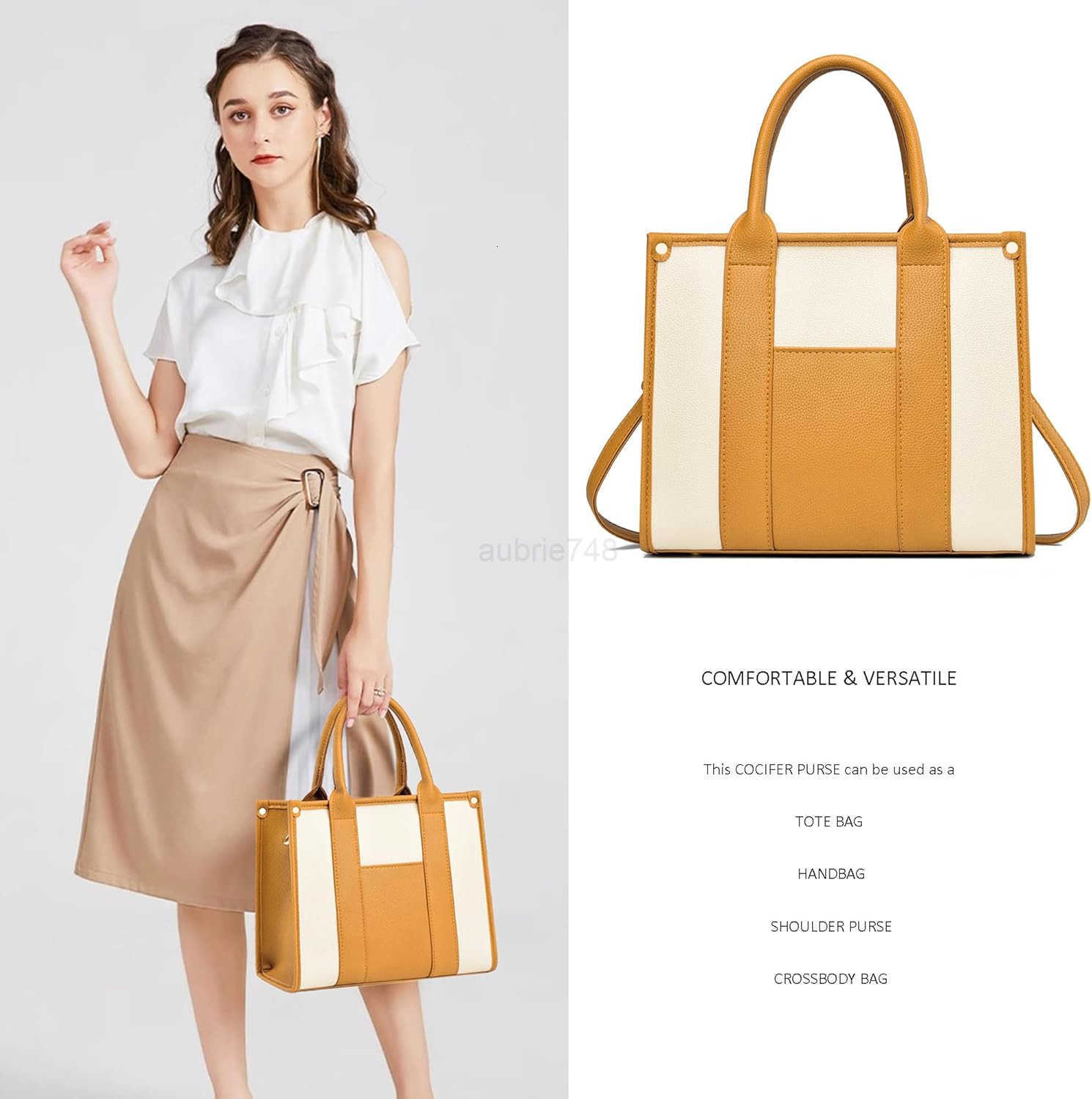 The Tote Bag Crossbody Purses for Women Shoulder Bag Handbags PU Leather Top Handle Bags with zipper M250904