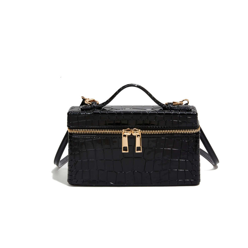 DHEssentials 2025 Autumn Winter High End Small Handbag Women's Urban Minimalist Crocodile Pattern Box Bag Fashion Versatile Commute Square Bag