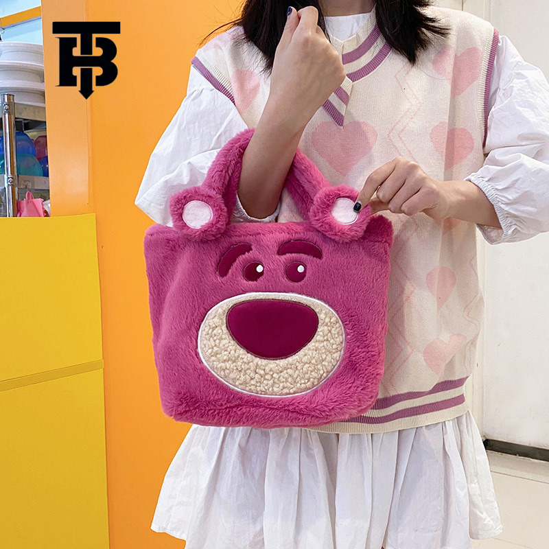 TB BHULAMTE 2025 New Plush Bag Cute Daisy Designer s bag Bear Handbag for Women Soft Girl Cartoon Large Capacity Tote Bag