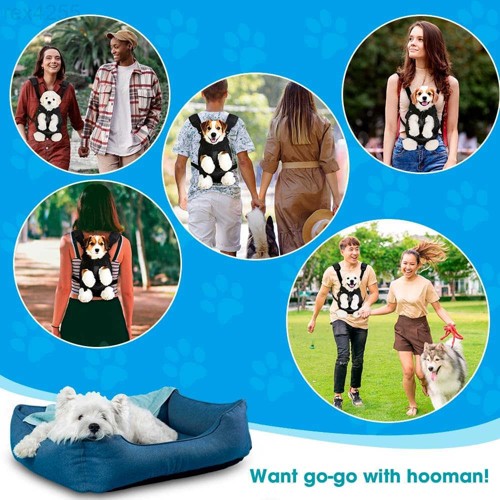 Dog Backpack Carrier Adjustable Pet Front Carriers Legs Out Carrying Sling Travel Bag for Small Medium Dogs 47 Lbs Soft Wearable Puppy Chest Carry Bac