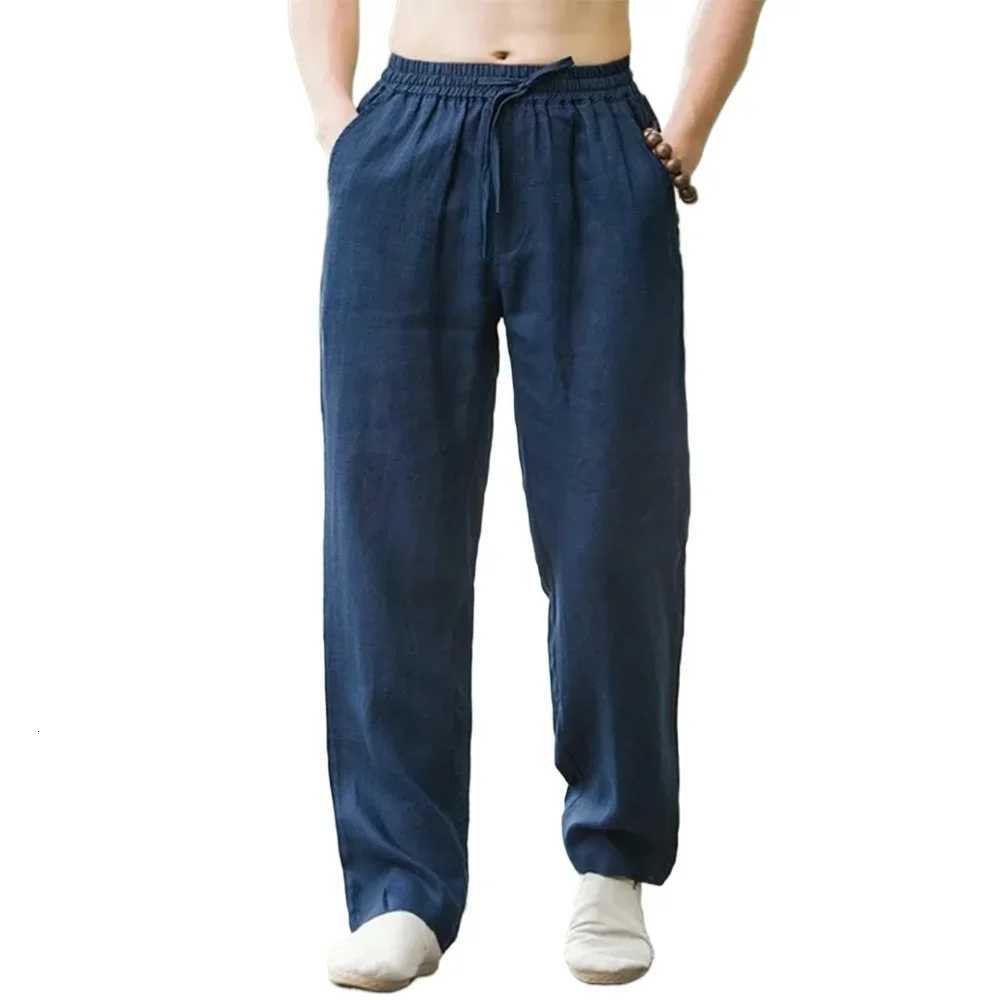 Mens Beach Pants Joggers Streetwear Cotton Linen Sweatpants Casual Pants Hawaiian Vacation Loose Summer LongXJ250904