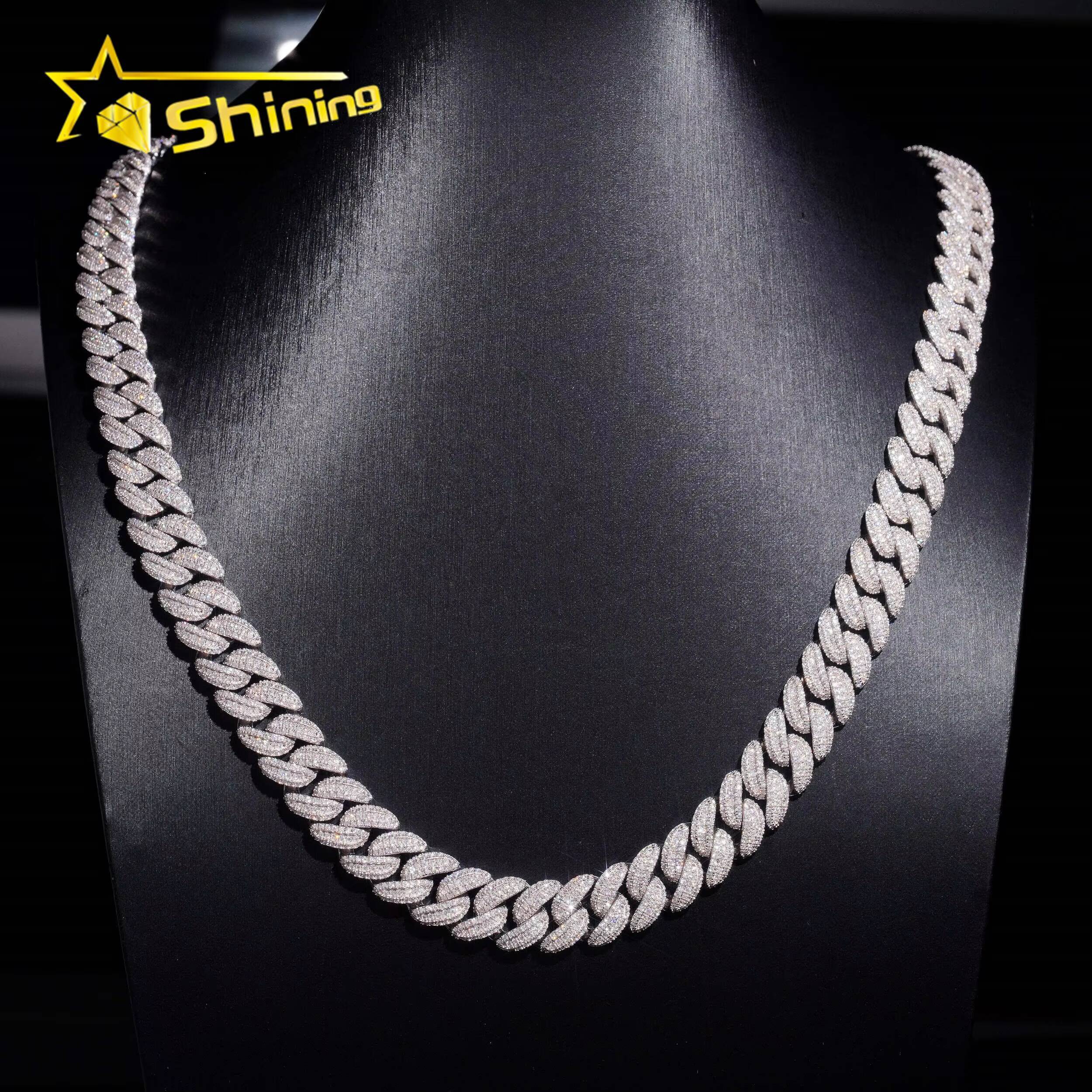 Fine Jewelry Hip Hop Pass Diamond Tester 925 Silver Mens 125mm Iced Out Cuban Link Chain