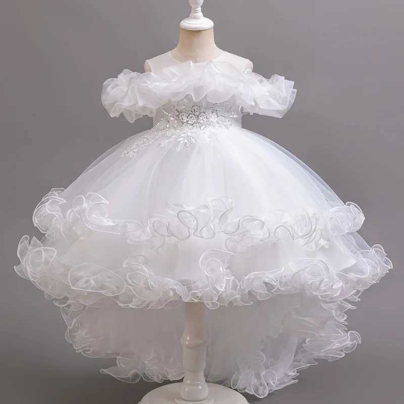 Girl Flower Princess Sequins Baby Wedding Christmas Party Tail Dress Birthday Party Wedding Flower Girl Sweet and Cute Dress Z250904