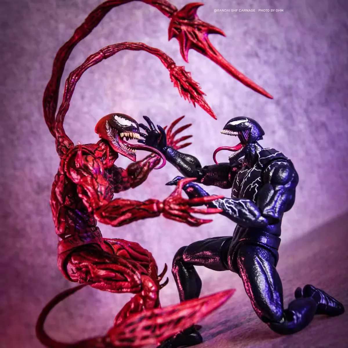 Shf Venom Action Figure Toys Ko Carnage Horse Model Statue Collectible Ornaments Doll Christmas Children Gifts W250904
