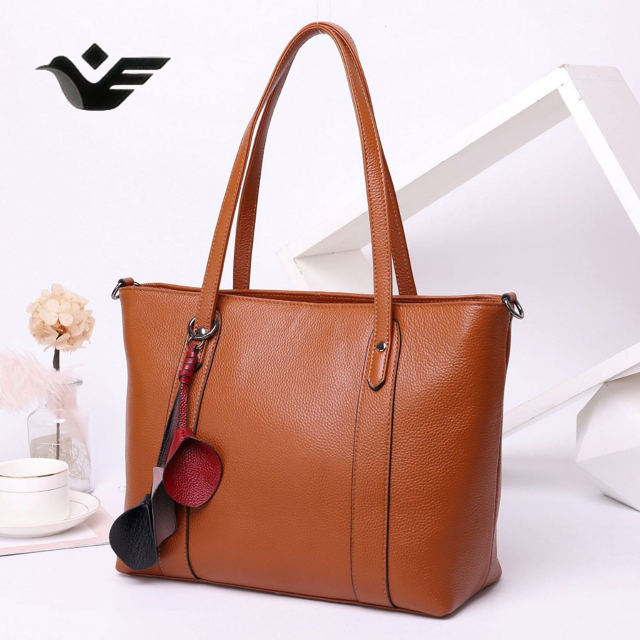 Feiyan Free Shipping New Designer Bag Luxury Shopping Bag Top Layer Cowhide Fashion Women's Bag Tote Handbag Crossbody Genuine Leather Large Capa