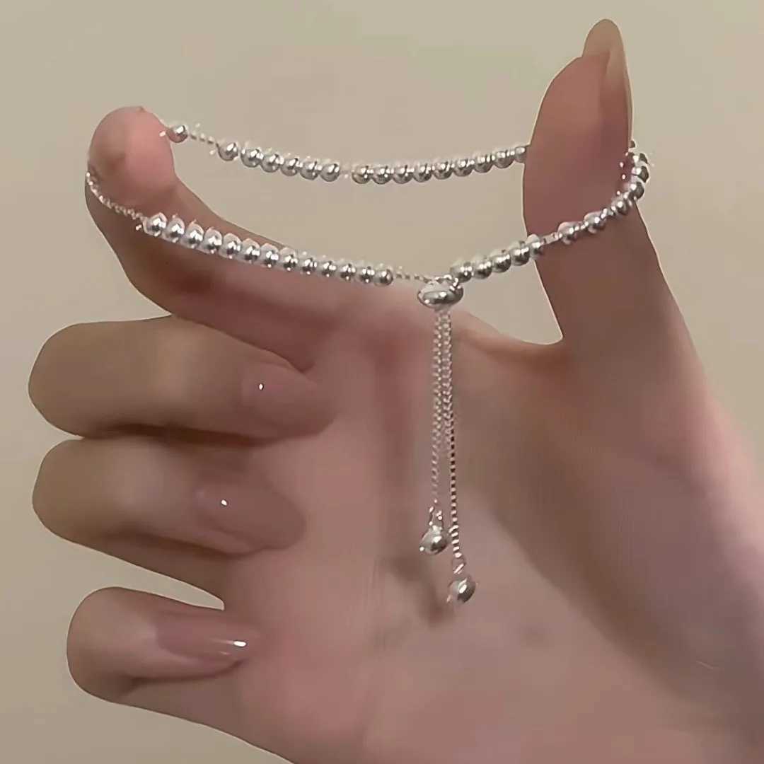 925 Sterling Silver Beads Bracelets for Women 100 Solid Adjustable Handmade Simple Design Fashion Party Wedding Jewelry GiftsXJ250904
