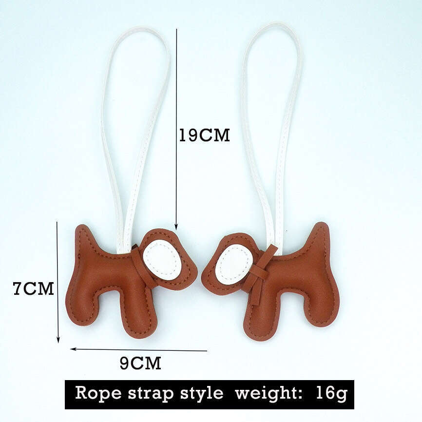 DHEssentials 2025 Spring Leather Bow Dog Pendant Cartoon Bag Charm PU Keychain Car Hanger White Customizable