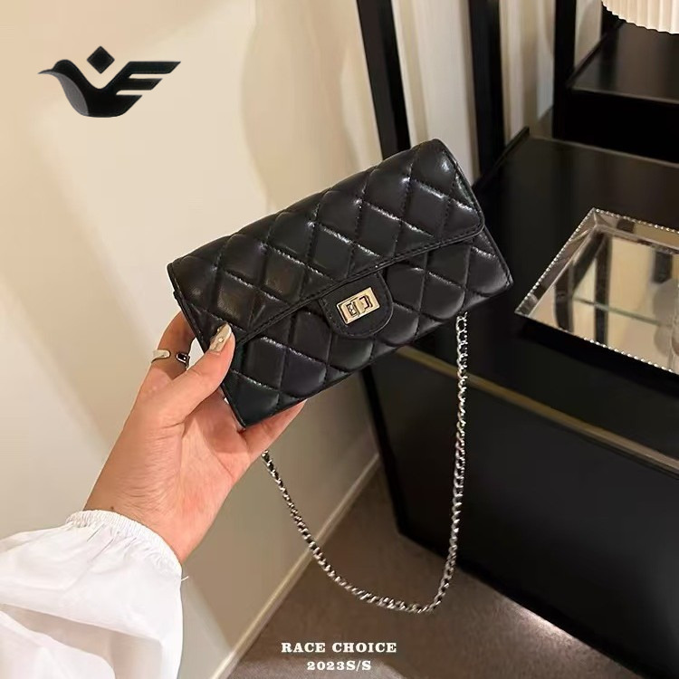 Feiyan Free Shipping New Designer Bag Luxury Shopping Bag Small Square Bag Classic Versatile Black Chanel Style Phone Bag Women's Wallet