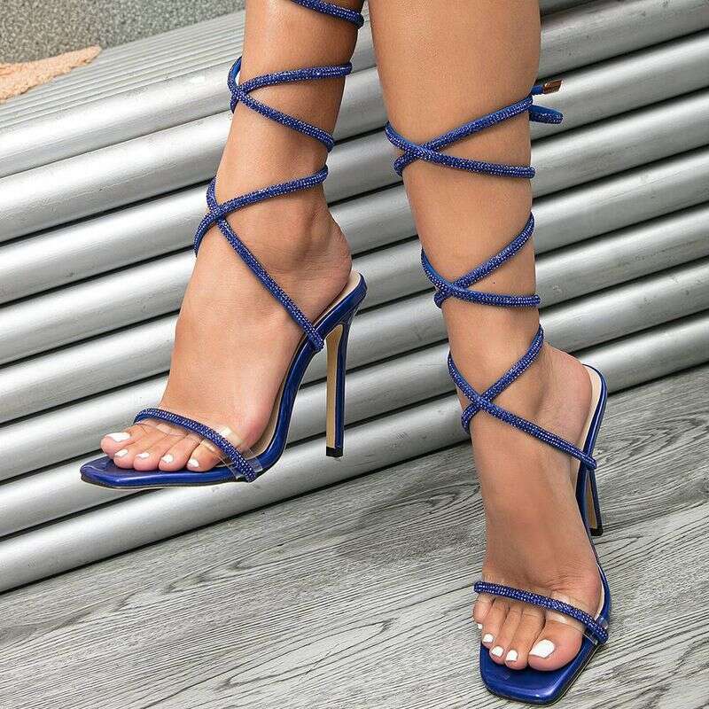 Women's Shoes New Heel Straps One Strap Slim High Heels Roman Stiletto Open Toed Sandals Heels