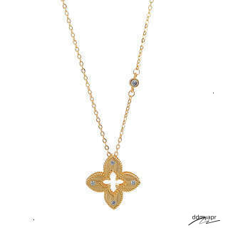 Lucky Clover Necklace Bracelet Earrings Gold Plated Chain Jewelry Set Ddmyday For Women Lightweight Elegant Gift 3Pcs Ddmyday