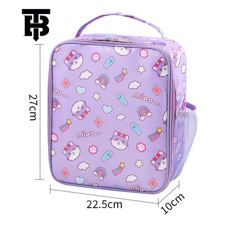 TB Designer s bag BHULAMTE New Floral Vertical Lunch Bag Square Student Lunch Bag Portable Bento Bag Small Tote Lunch Box Insulated Bag