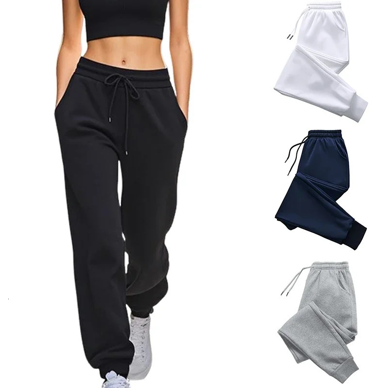 Pure Color Sweatpants for Women All Season Daily Casual Sporty Jogger Pants Womens Home Outdoor Comfort Trousers 903 H260209
