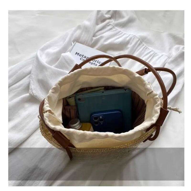 Fashion Retro Handbag Brand Designer Tote Women Straw Shoulder Messenger Bag Elegant Ladies Beach Bags
