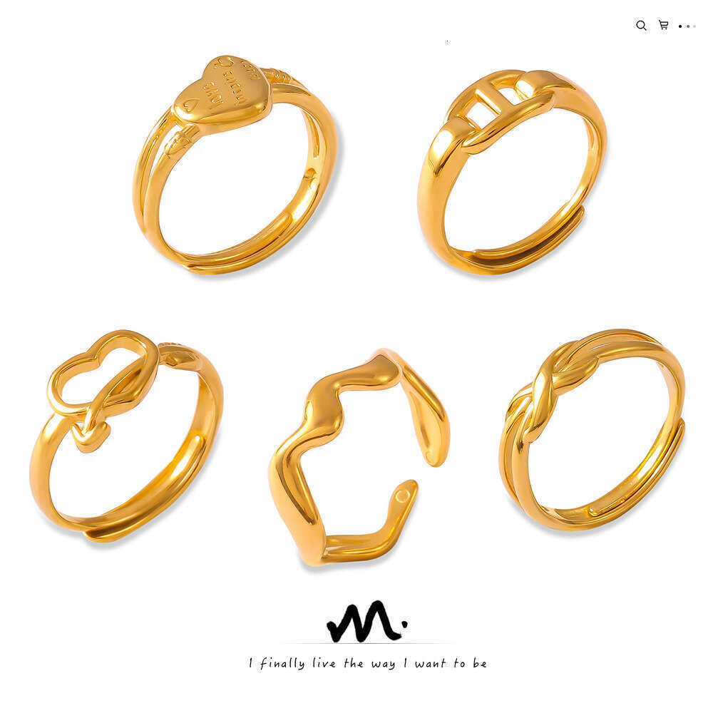 DHcollections Stylish Heart - Shaped Ring for Women: Ins - inspired, Titanium Steel Plated, Open - ended Design