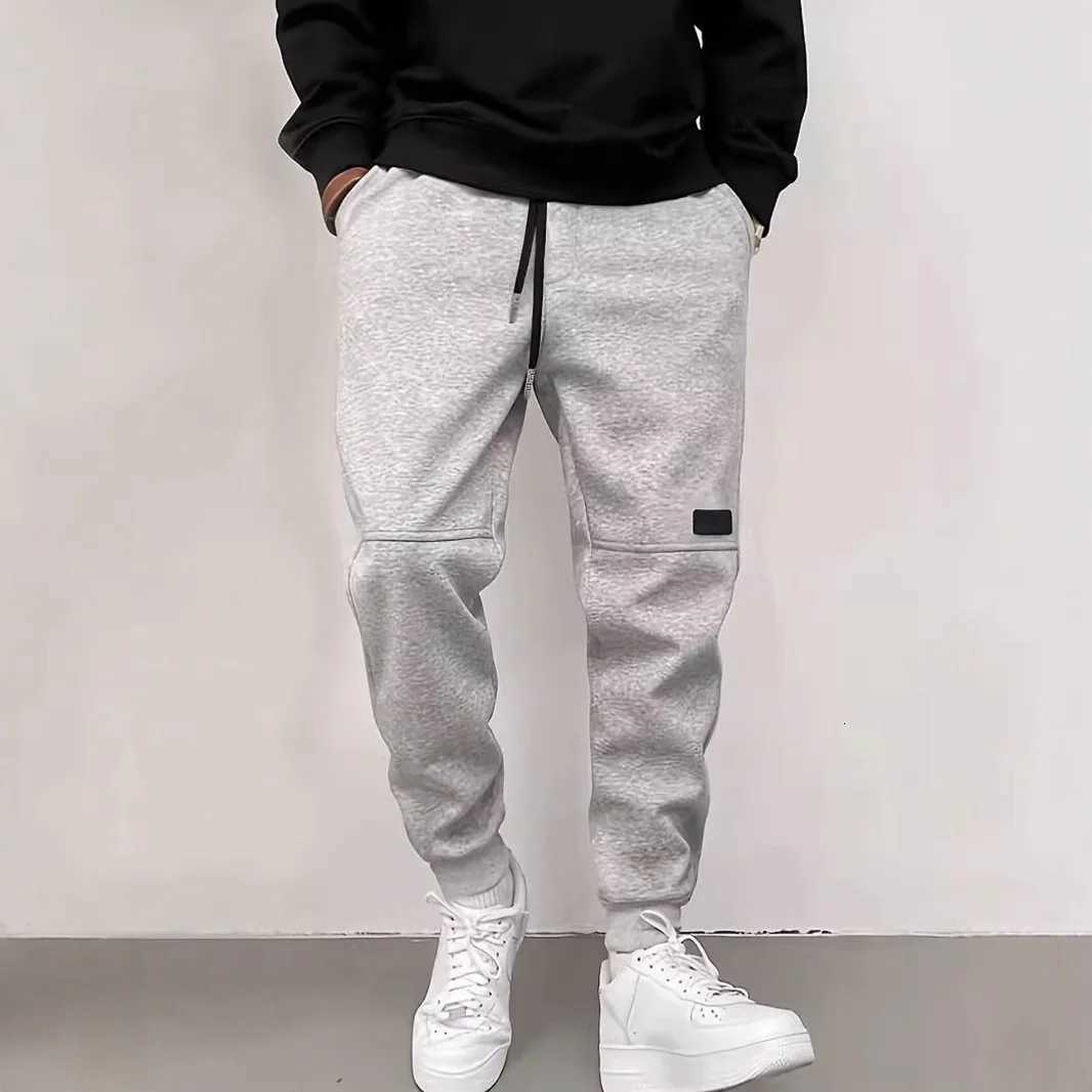 Mens New Solid Color Sweatpants High Street Retro Casual Drawstring Long PantsXJ250904