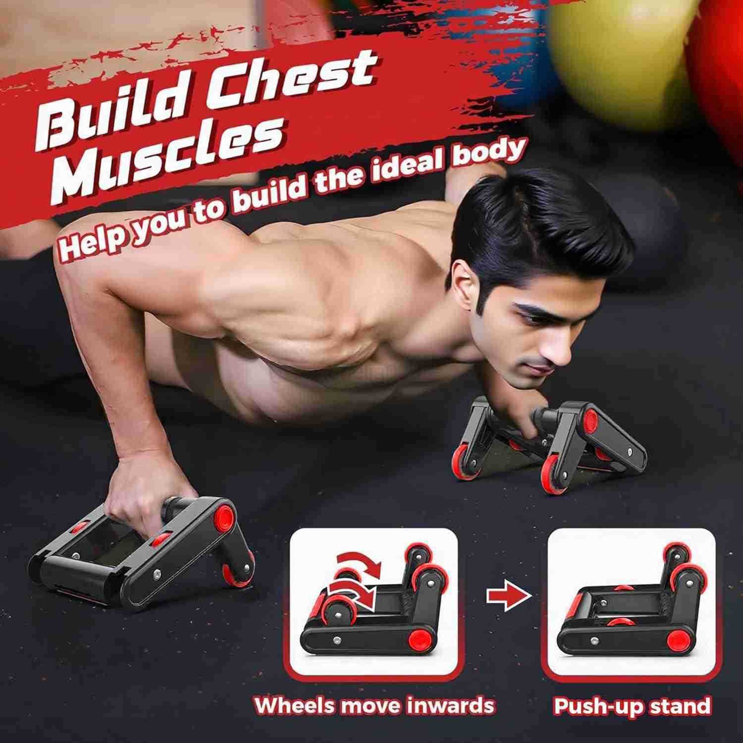 Ab Roller Wheel Set 2in1 Core Strength Training Equipment for Home Gym 500LB Capacity NonSlip Handles with Knee Pad for Men and Women W250904