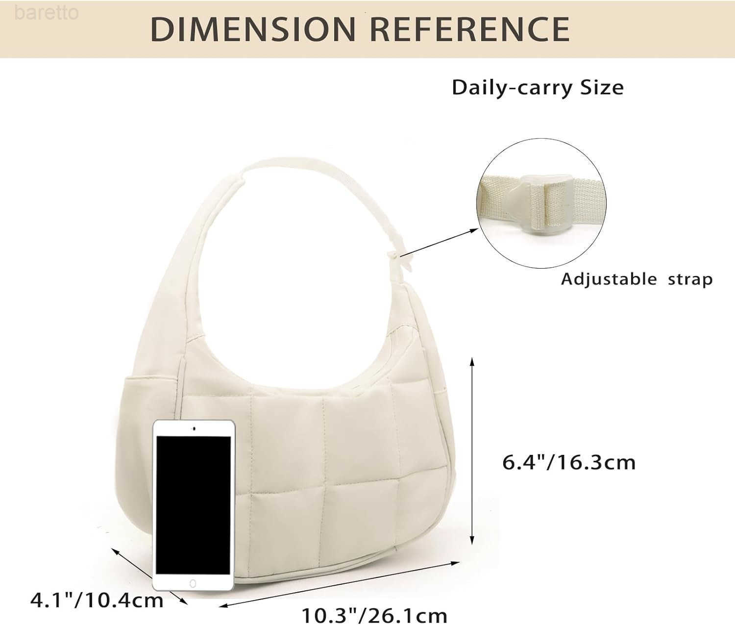 Puffer Crescent Shoulder Bag for Women Nylon Crescent Bag Trendy Crescent Sling Bag Small Tote Bags M250903