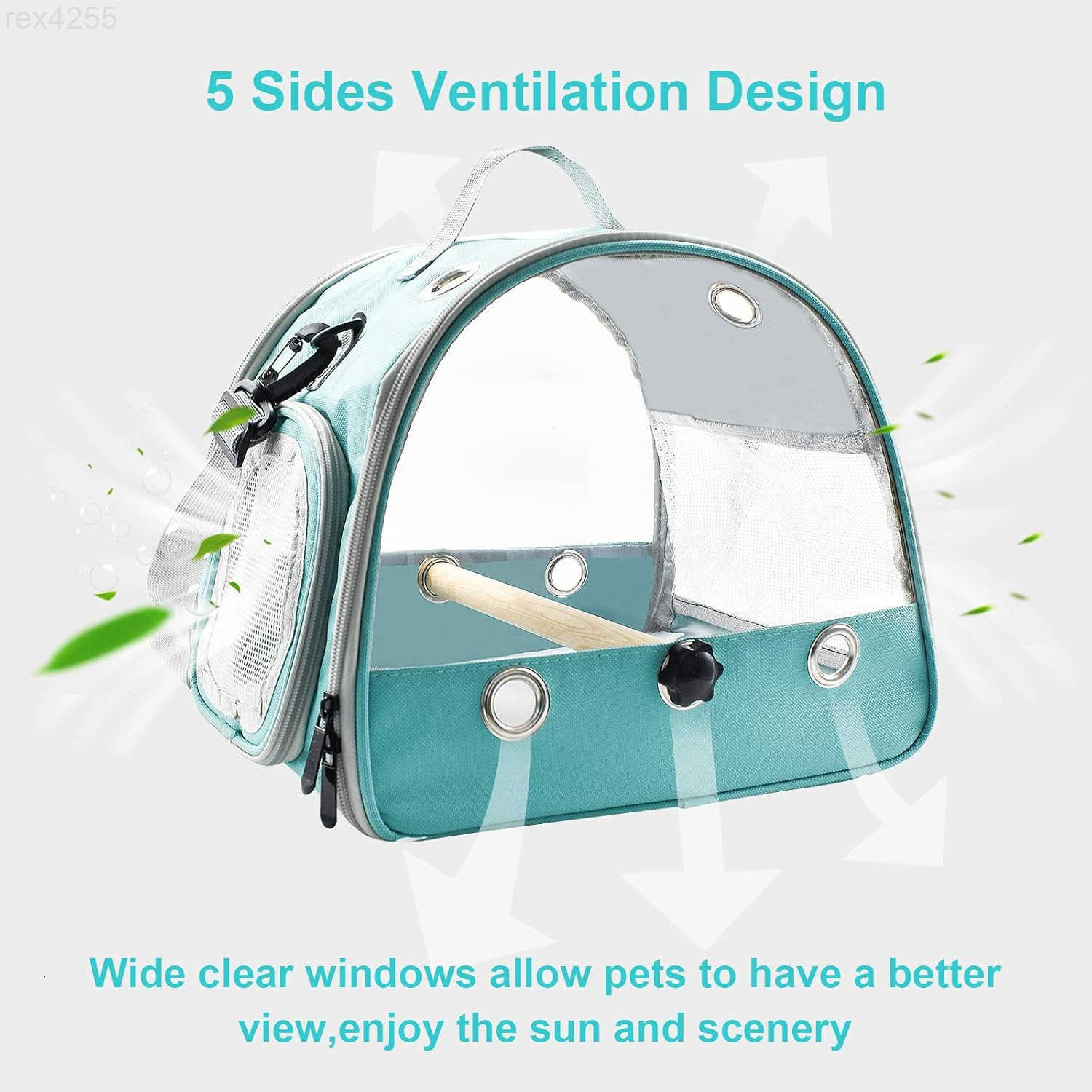 Bird Travel Carrier with Standing PerchLightweight Breathable Parrot Cage Small Pet Carrier Bag with Shoulder StrapBird Rat Guinea Pig Squirrel Carrie