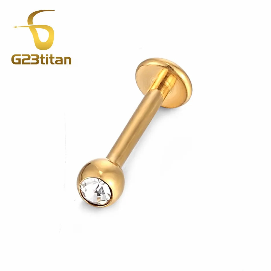 Gold Color Body Jewelry 612mm 16G Hypoallergenic Piercing Curved Barbell Horseshoe Labret Stud Rings for Ear Nose Lip 250903