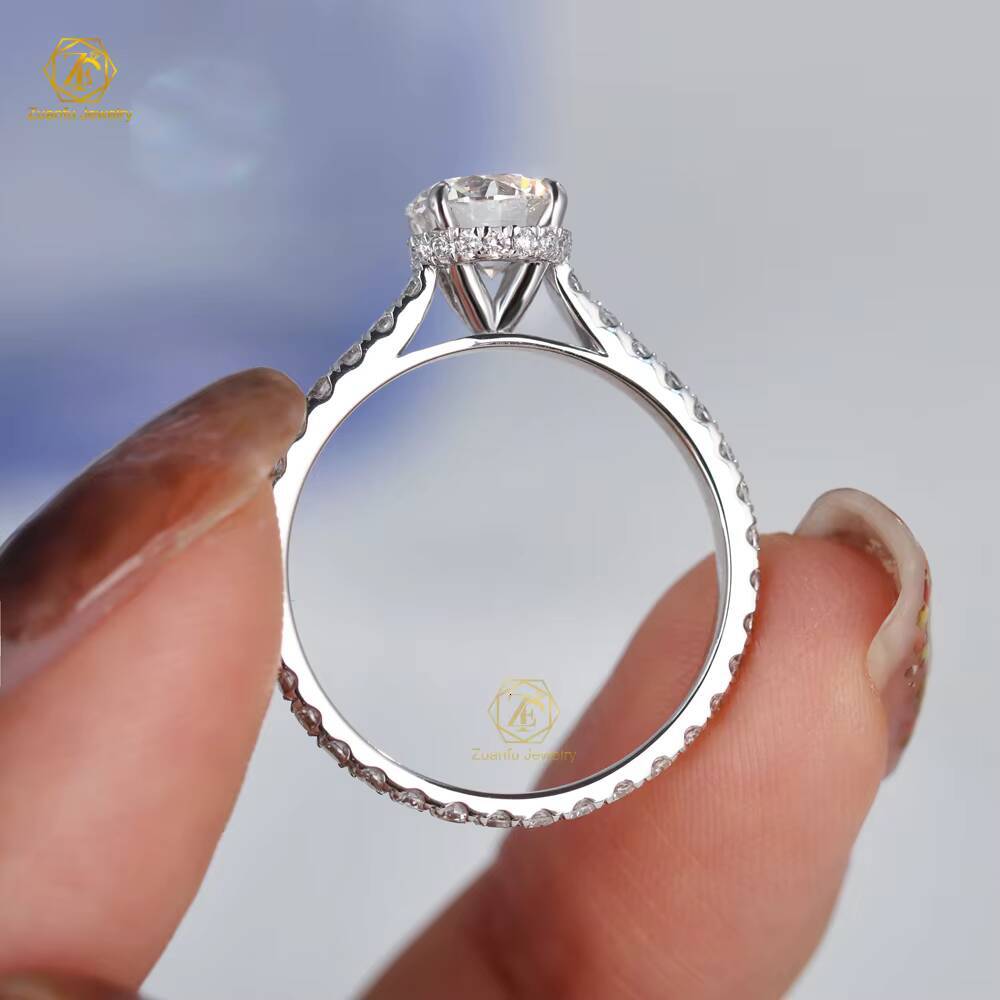 IGI Custom Classic Lab Diamond Ring Round Cut D VS1 Women Rings 14K Engagement Wedding Lab Grown Diamond Ring