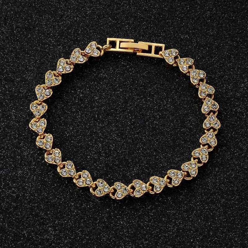 Exquisite Luxury Roman Crystal Bracelet For Women Wedding Gift Korean Rose Gold Silver Color Chain Bracelets JewelryXJ250904