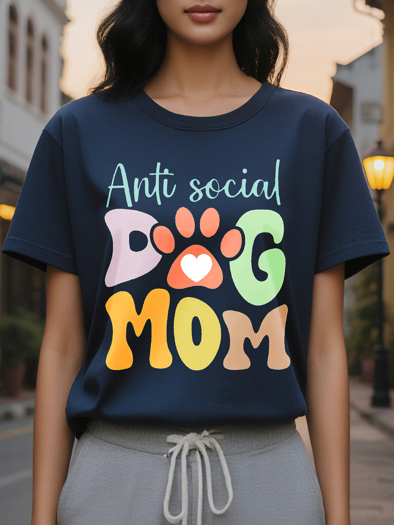 Large XL Graphic Letter Printed Women's Spring and Summer Clothing Combined Version Round Neck T-Shirt Plus Size c4318